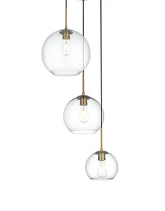Elegant Lighting LD2218 Baxter 3 Light 21"W Multi Light Pendant - Gold - Picture 1 of 12