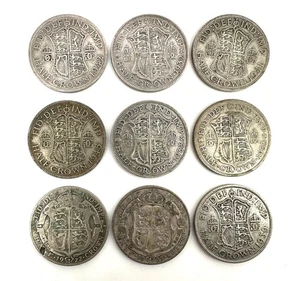 9 Pre 1947 Silver Half Crowns - PL3313 - Picture 1 of 2