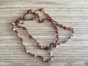 Brown Plastic Love Beads, Approx 28” Long In VGC - Picture 1 of 1