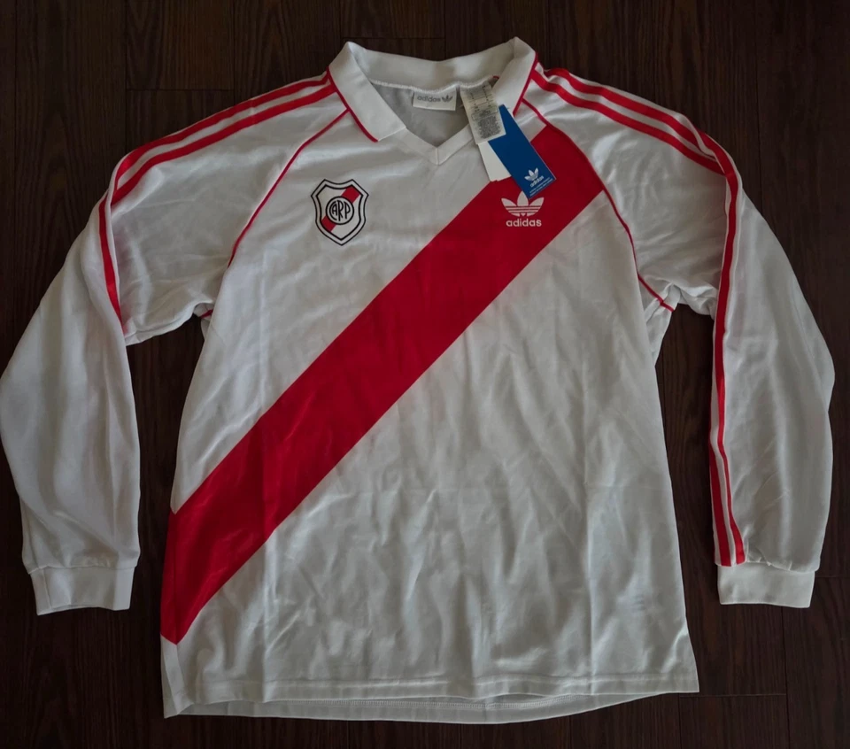 Size M - Adidas River Plate Retro 1994 Long Sleeve Soccer Jersey IV7546 Men's