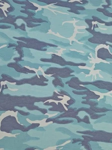 3 METRES COTTON LYCRA JERSEY STRETCH CAMO PRINT DRESS FABRIC 60" WIDE - Picture 1 of 3