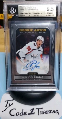 2021-22 O-Pee-Chee Platinum BGS 9.5 Aliaksei Protas Platinum Rookie Autograph  - Image 1 of 4