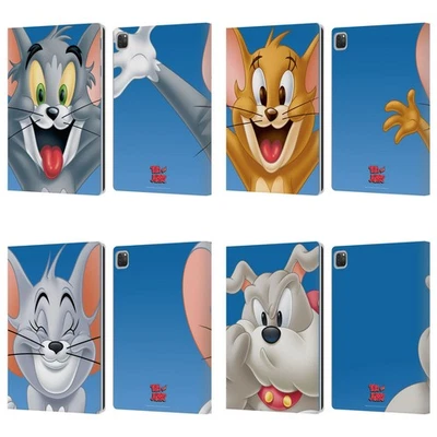 OFFICIAL TOM AND JERRY FULL FACE LEATHER BOOK WALLET CASE COVER FOR APPLE iPAD - Image 1 of 4