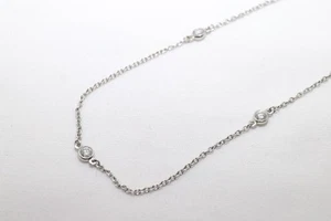 Tiffany & Co. By The Yard 3P Diamond Bracelet Platinum PT950 0.15ct 1.57g Silver - Picture 1 of 14