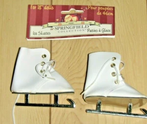Fibre Craft Puppe weiße Schlittschuhe Schuhe für 18" Puppe Neu in Verpackung NEU  - Bild 1 von 6