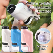 60-120x Pocket Microscope Battery Powered Handheld Mini Microscope with LED ⚢