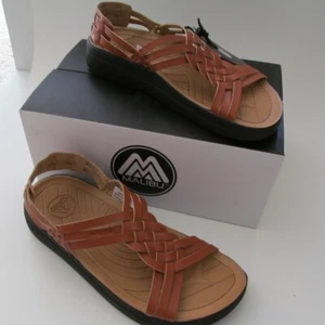 Malibu Sandals Trancas Unisex Men's 7 Women's 9 ankle strap brown MS06-0012 - Picture 1 of 6