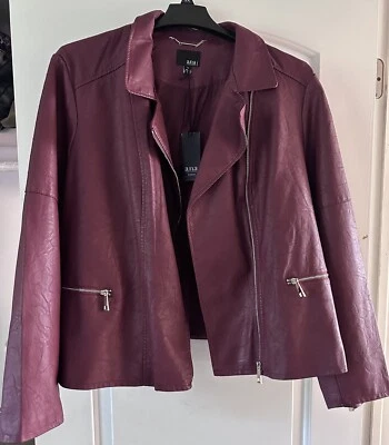 Chaqueta de cuero sintético roja sangre de buey ANA A New Approach talla 3X Foto 1 de 4