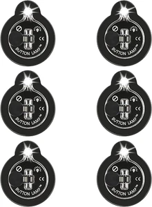 6-Pack Button LED Utility Lights – Ultra Bright, Small, Adhesive Stick-On Lamps - Picture 1 of 7
