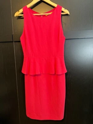 Alice + Olivia Women's Pink Sleeveless Peplum Sheath Dress Size 8 Back Zip - Image 1 of 4