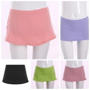 Girls Skort Workout Skirts Cheer Teamwear School Sides Slit Ribbed Ribbed Yoga - Picture 1 of 69