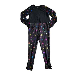 Athletic works girls SIZE LARGE 10-12 Outfit stars metallic Rainbow Foil - Picture 1 of 7
