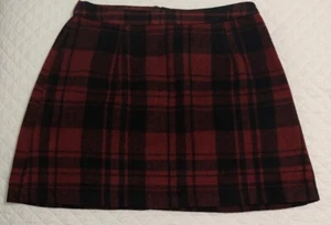 Size Medium Love by Design Black & Dark Red Plaid Mini Skirt - Picture 1 of 6