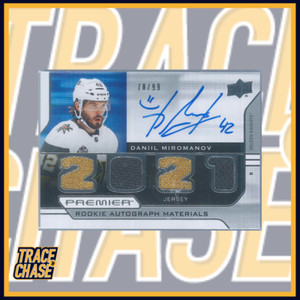 2021-22 Upper Deck Premier Hockey Daniil Miromanov Rookie Auto Materials 78/99