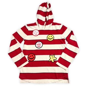 Stella McCartney Kids Striped Smiley Patch Hoodie Shirt Size 12 - Picture 1 of 12