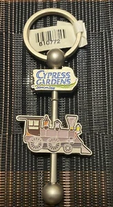 Vintage Cypress Gardens Florida Souvenir Keychain TRAIN SPINNING NOS METAL - Picture 1 of 2