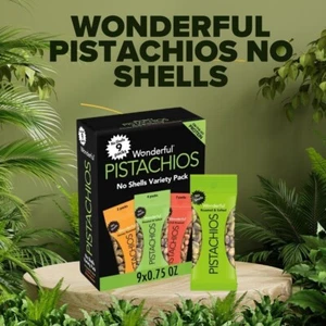 Wonderful Pistachios No Shells, 3 Flavors, 9 Pack (0.75oz), Healthy Snacks - Picture 1 of 6