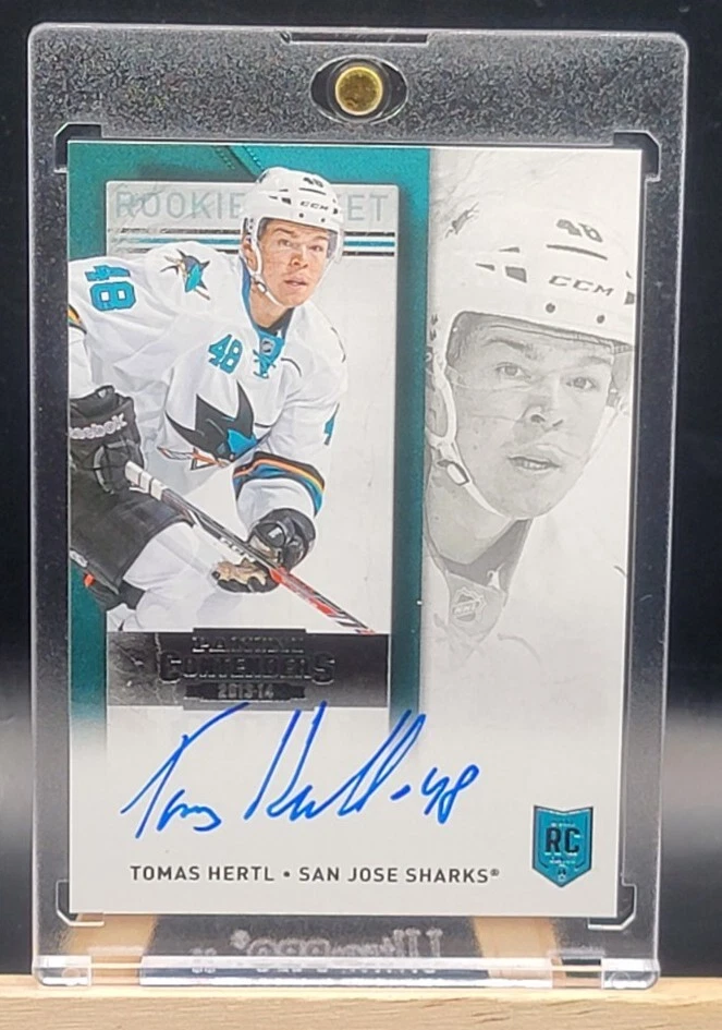 2013-14 Panini Contenders Rookie Tomas Hertl Auto #271 On Card