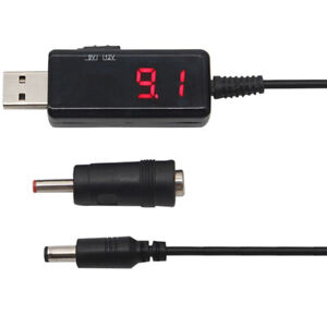 USB To DC Boost Converter Cable 5V to 9V 12V Adjustable Voltage Volt Led DisplFE