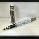 Luxury Patron of Arts Burgess Series White&Blue+Copper Silver Rollerball Pen