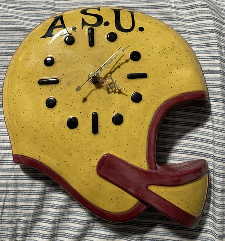 Vintage 1977 ASU Sun Devils Arizona State Football Bar Man Cave Clock Ceramic Cover