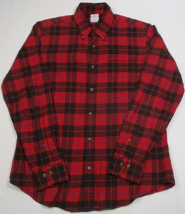 Camisa de franela a cuadros roja negra Brooks Brothers para hombre talla M - Imagen 1 de 3