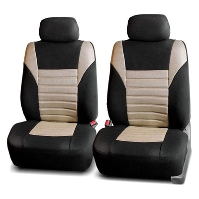 FH Group Premium 3D Air Mesh 1st Row Black & Beige Seat Covers Foto 1 de 4