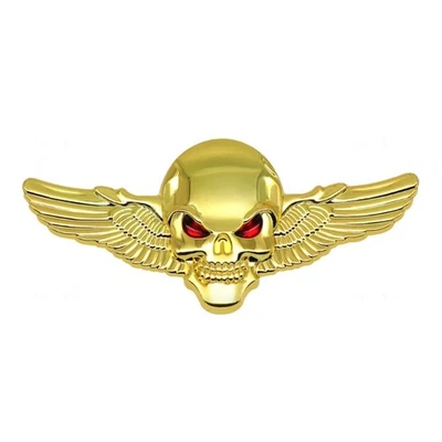 3D Metal Skull Emblems Car Stickers Car Rear Trunk Wing Badge Styling - Image 1 of 4