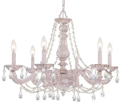 Crystorama 5026-AW-CL-I Paris Market 28" 6-Light Chandelier in Antique White - Image 1 of 2