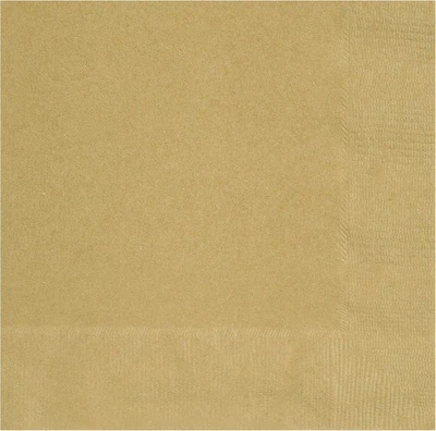 UNIQUE Gold Napkins x20 Solid 2ply Serviette Tableware Wedding Birthday Golden Party