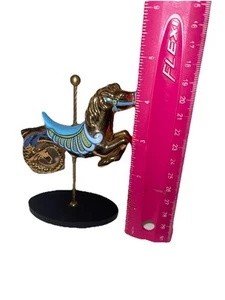 Rare Franklin Mint 24kt Golden Carousel Faberge Figurine Seahorse - Picture 1 of 6