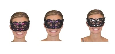 Lace Mardi Gras Mask - Jewels - Costume Accessory - 3 Colors - Image 1 of 4