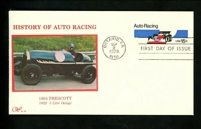 US FDC #U587 Western Silk 1978 Ontario CA Auto Racing Indianapolis Car - Image 1 of 2
