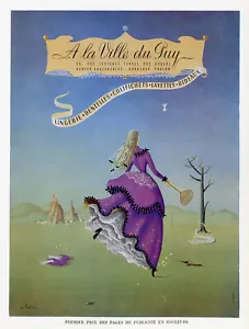 "A LA VILLE DU PUY"Annonce originale entoilée PLAISIR DE FRANCE fin40 A. CARLIER - Picture 1 of 1