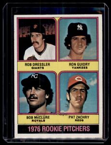 1976 TOPPS ROOKIE PITCHERS - ROB DRESSLER/RON GUIDRY/BOB MCCLURE/PAT ZACHRY RC