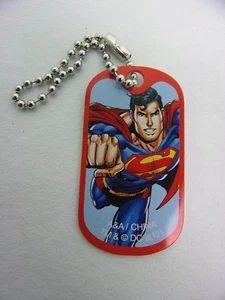 New DC Comic Superman Justice League Blue Dog tag Key Chains Bright Color  - Picture 1 of 2