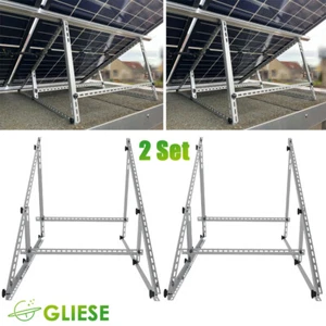2er Set PV Halterung 118cm Verstärkter Solarmodul Solarpanel 0°-90°Aufständerung - Bild 1 von 13