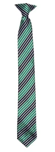 Nordsrom Boys Green Navy Striped Clip On Tie One Size L69305 - Picture 1 of 4