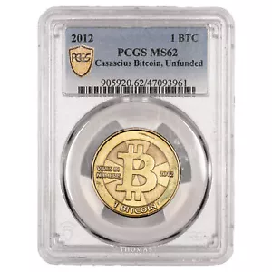 Bitcoin physique cryptomonnaie – Bitcoin – 2012 Casascius 1 BTC – PCGS MS 62 - Bild 1 von 2