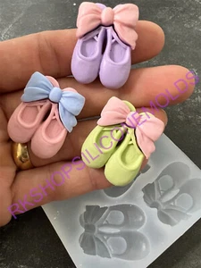 Lindos zapatos de fiesta de ballet-baile hechos a mano molde de silicona para fondant-resina para niñas - Imagen 1 de 10