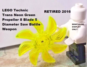 LEGO Technic Trans Neon Green Propeller 8 Blade 5 Diameter Saw Battle Weapon - Picture 1 of 1