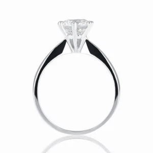 0.75 CT Round Cut Lab Created Diamond Engagement Ring 14K White Gold F/VS2 - Picture 1 of 10