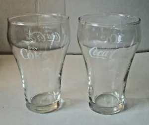 Vidrio 2 Ea Vintage Coca Cola Acampanado o Campana 8 OZ 5" Alto 3" En el Borde - Imagen 1 de 3