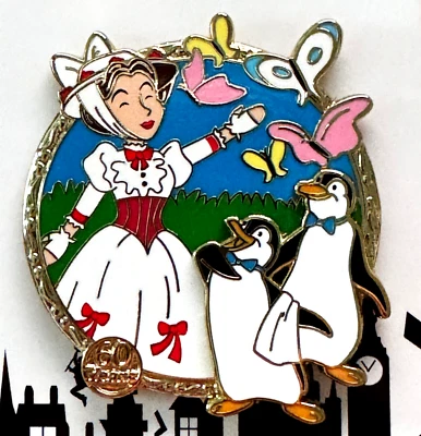 Prendedor Disneyland 2024 MARY POPPINS Mariposas Pingüinos 60 Aniversario LE 4500 Foto 1 de 3
