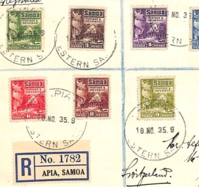 SAMOA KGV Cover Registered 1935 Apia SWITZERLAND Berne {samwells-covers}YR39 - Image 1 of 4