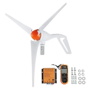 PALA EOLICA GENERATORE TURBINA EOLICA TRIFASE 500W 12V CON MPPT E ANEMOMETRO - Foto 1 di 12