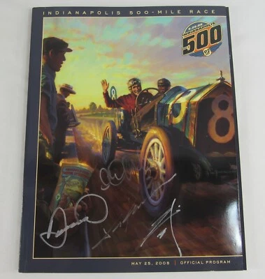 2008 Indianapolis 500 Program 4 Signatures Hideki Mutoh Andretti Patrick Kanaan - Image 1 of 4