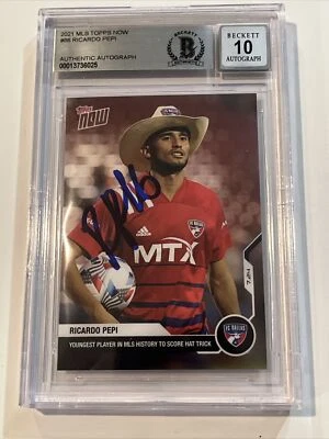 Ricardo Pepi Signed MLS Topps Now Card BAS Autograph Grade 10 USMNT World Cup - Image 1 of 2
