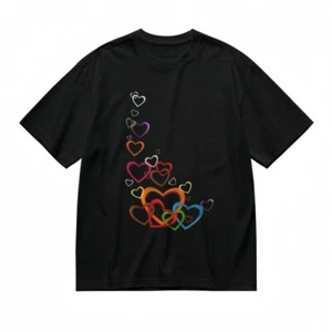 Women's All-Season Trend Classic T-Shirt Vibrant Heart Collection Design Tee - Picture 1 of 6