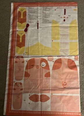 MAMA PIG CHICKEN and BABY Toy Animals to sew 100% Cotton Fabric Panel - Image 1 of 4